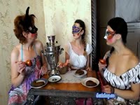 Three friends eat their own shit